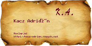 Kacz Adrián névjegykártya